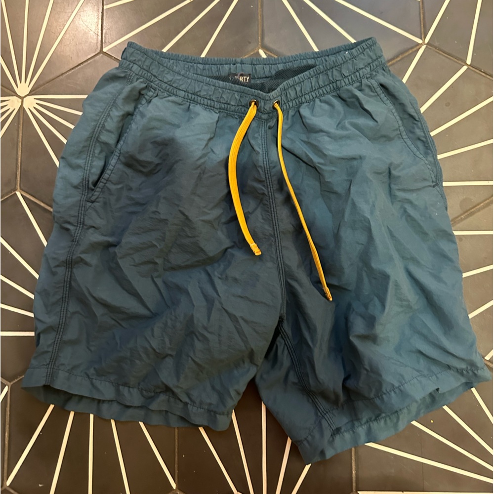 Men’s Faherty Lined Swim Trunks in Blue, size S